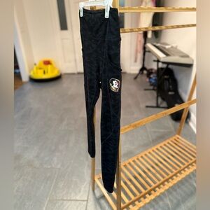 FSU Black Camouflage Leggings, Size Small